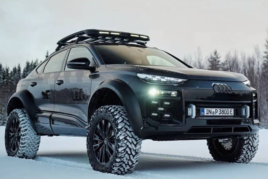 奥迪官方揭晓奥迪Q6 e-tron越野概念车神秘面纱